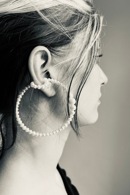 Big DROP PEARL Double Ear Cuff