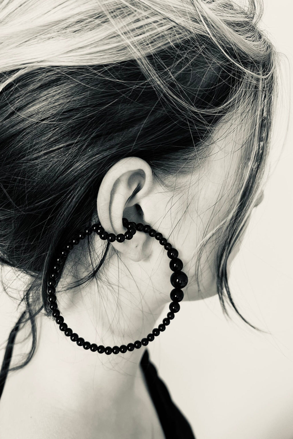 Big DROP Black Double Ear Cuff