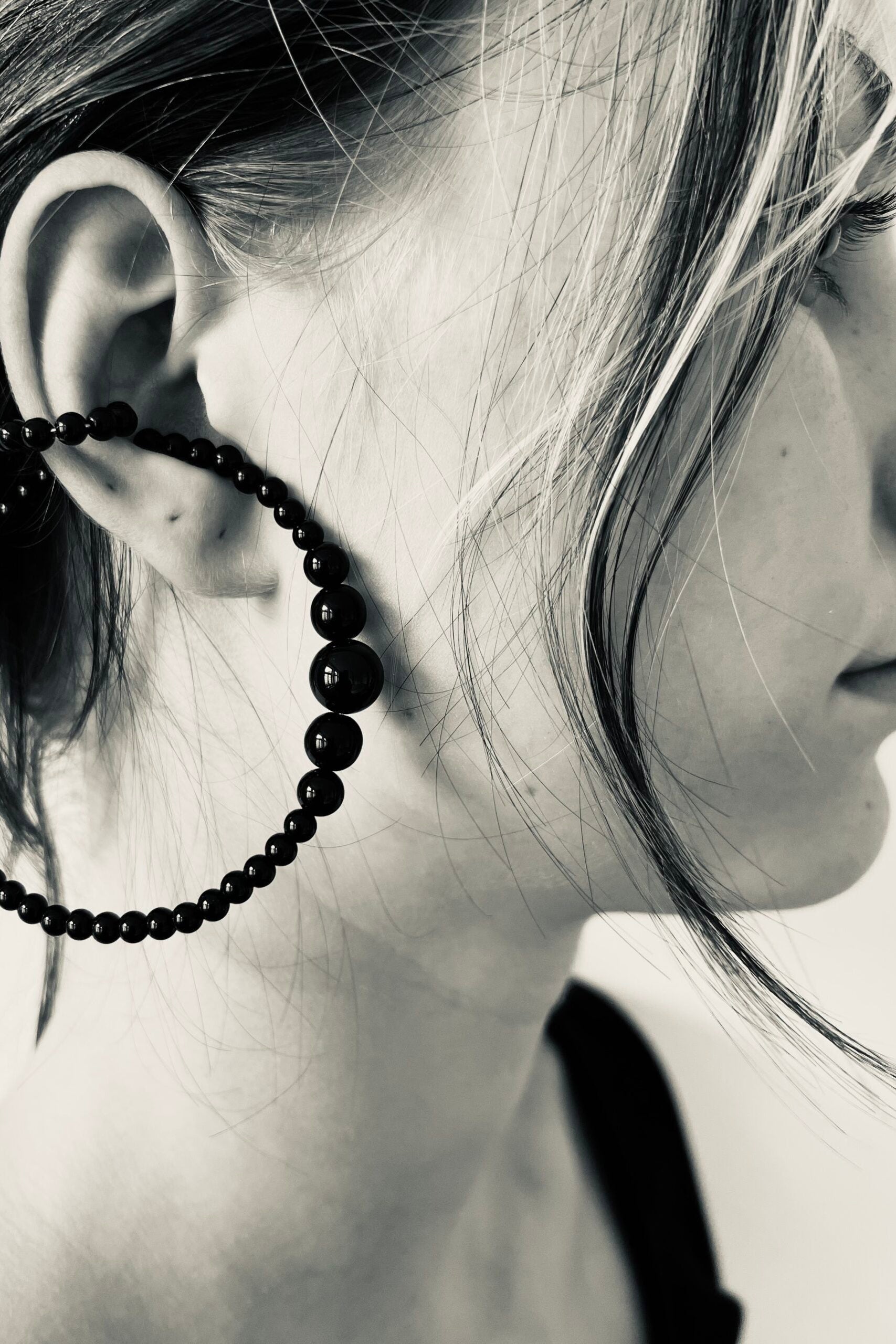 Big DROP Black Double Ear Cuff
