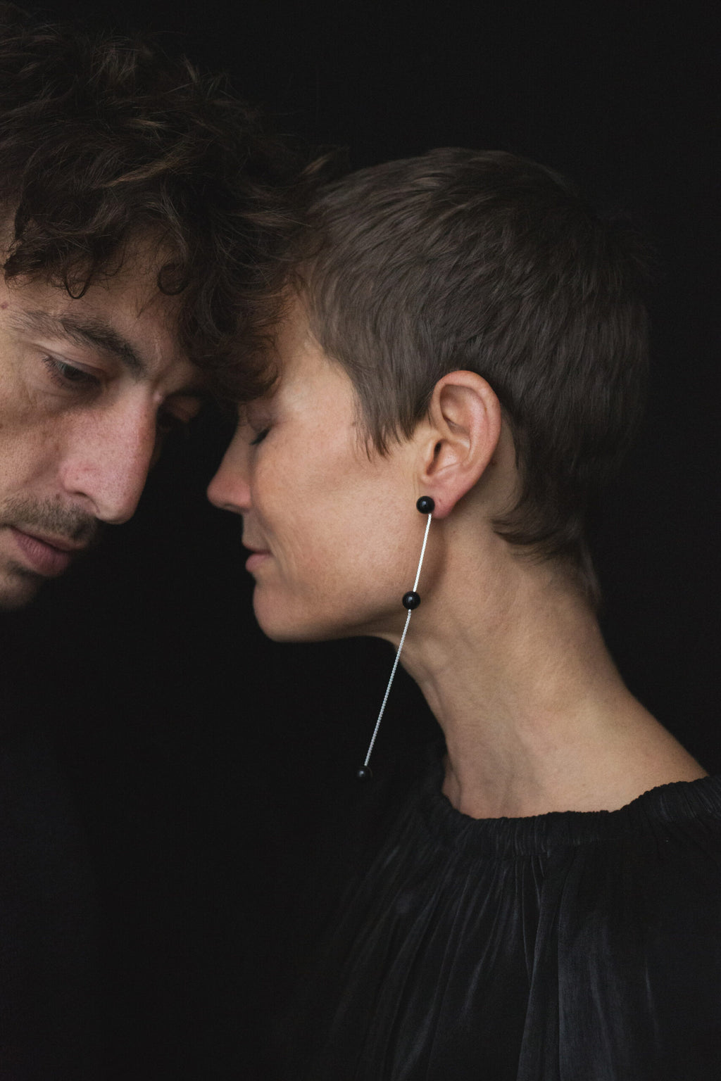 Black 3 DROP Earring