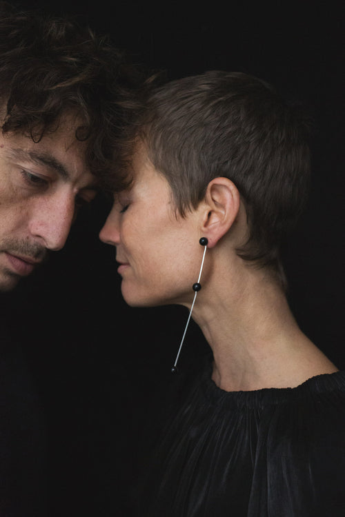 Black 3 DROP Earring