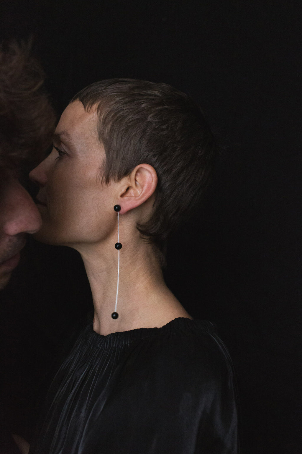 Black 3 DROP Earring