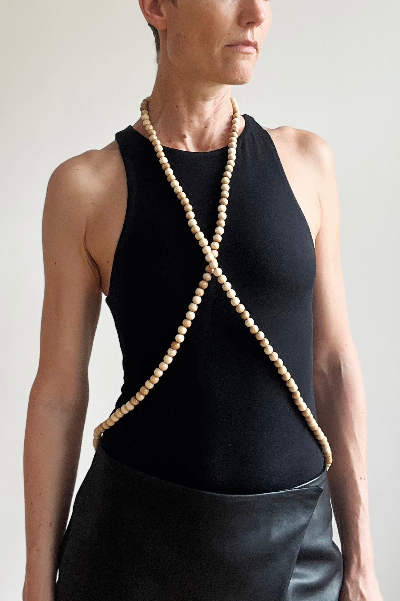Very Long WOOD Necklace