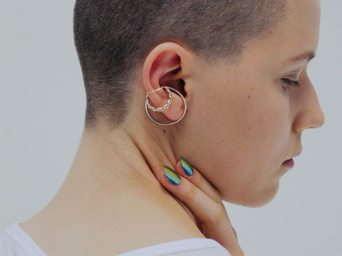Bicolour TWISTED Triple Ear Cuff