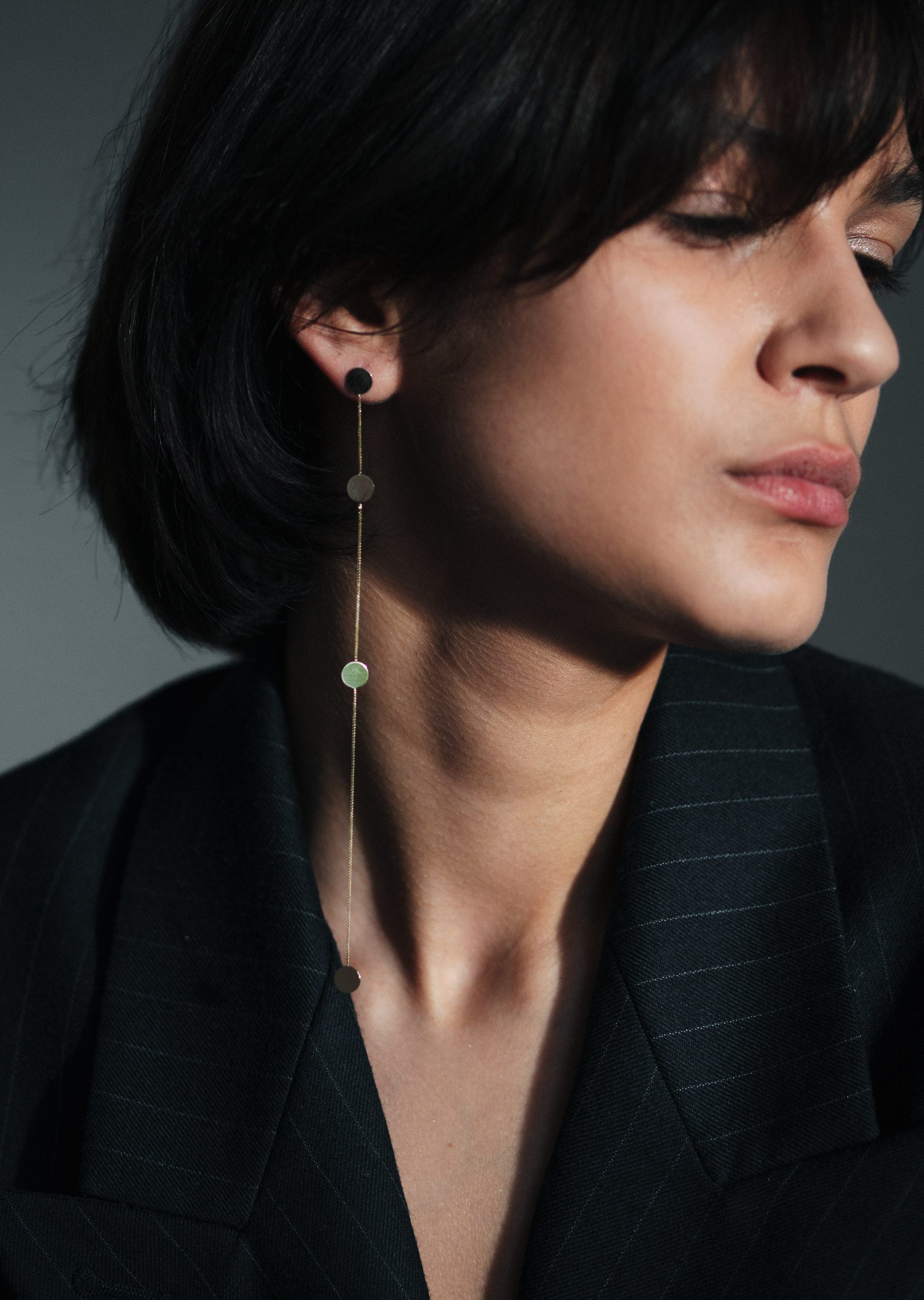 Gold Dancing PAILLETTES Earring No1