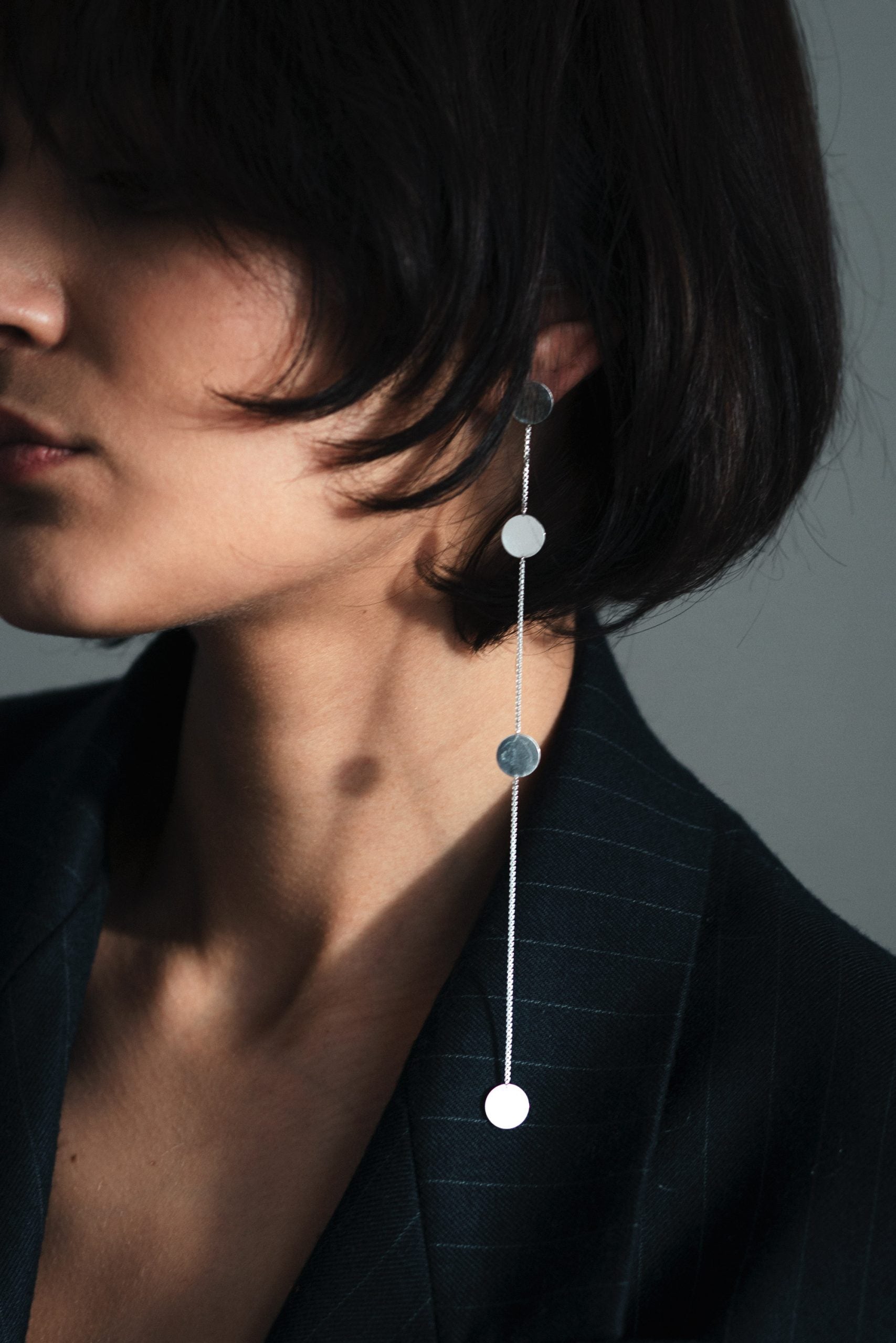 Silver Dancing PAILLETTES Earring No1