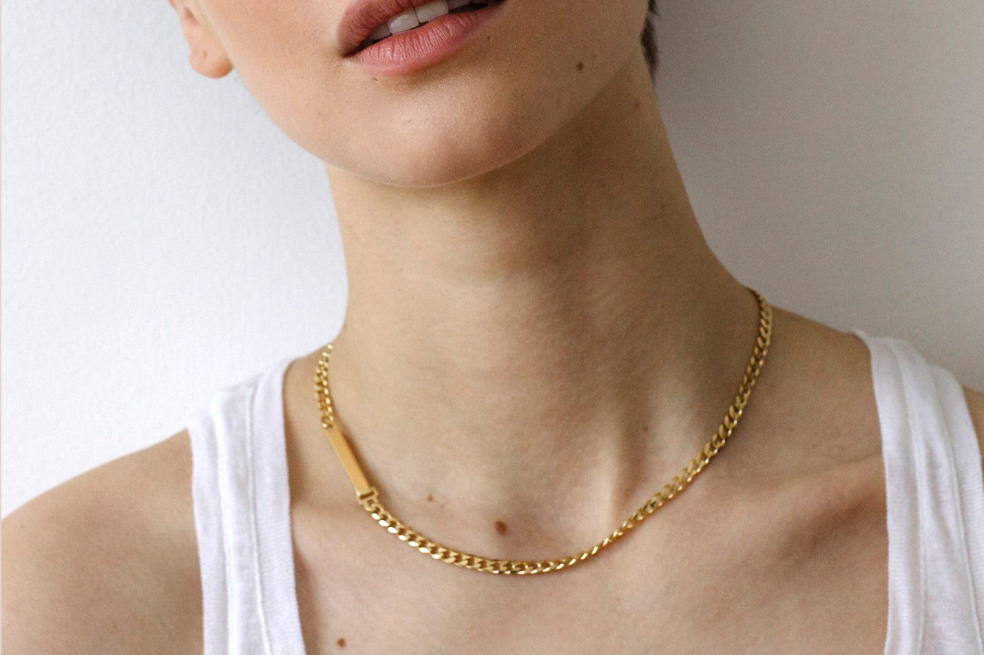 narrow gold IDENTITY choker