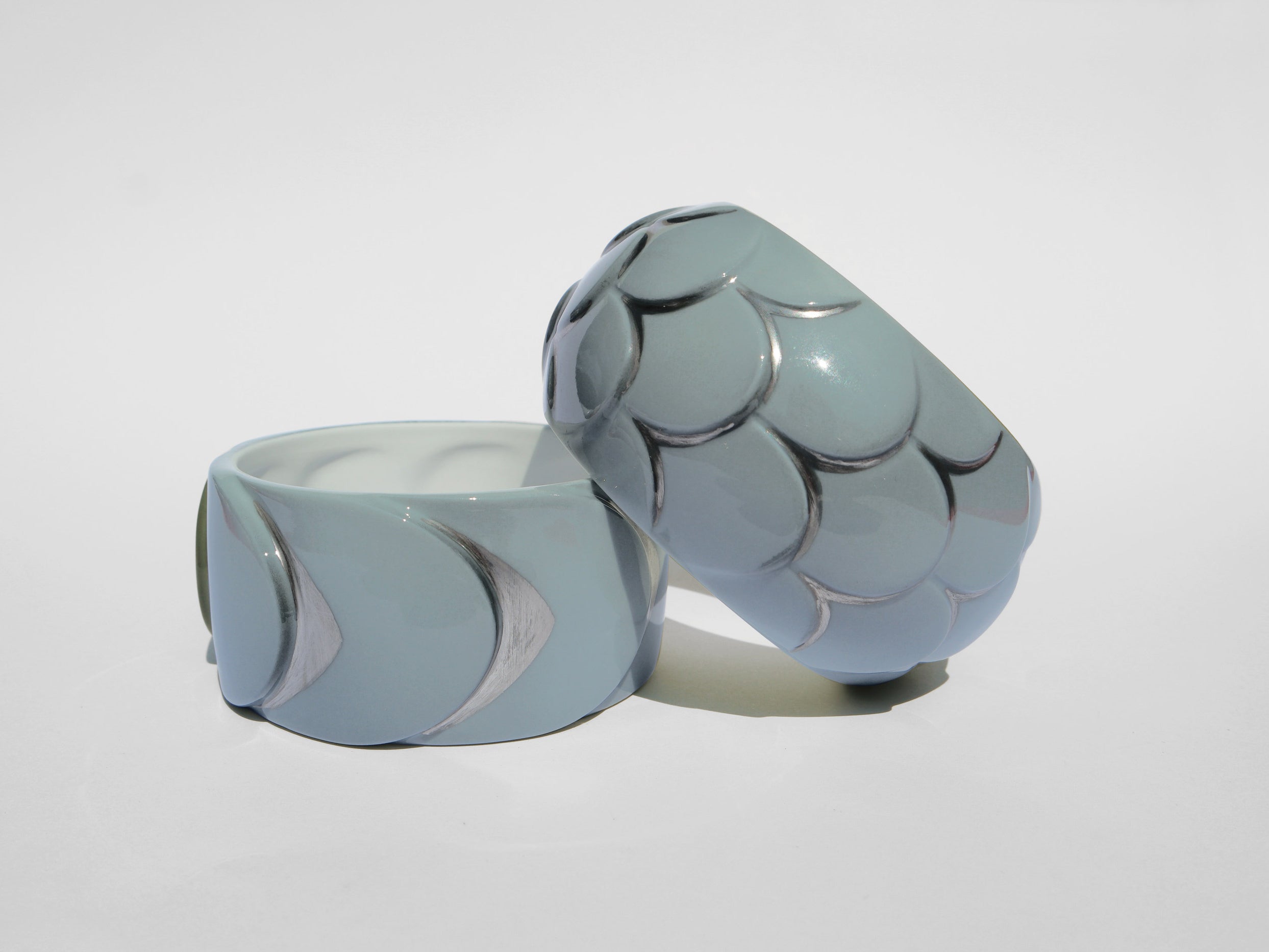 Grey Silver Drake Cuffs