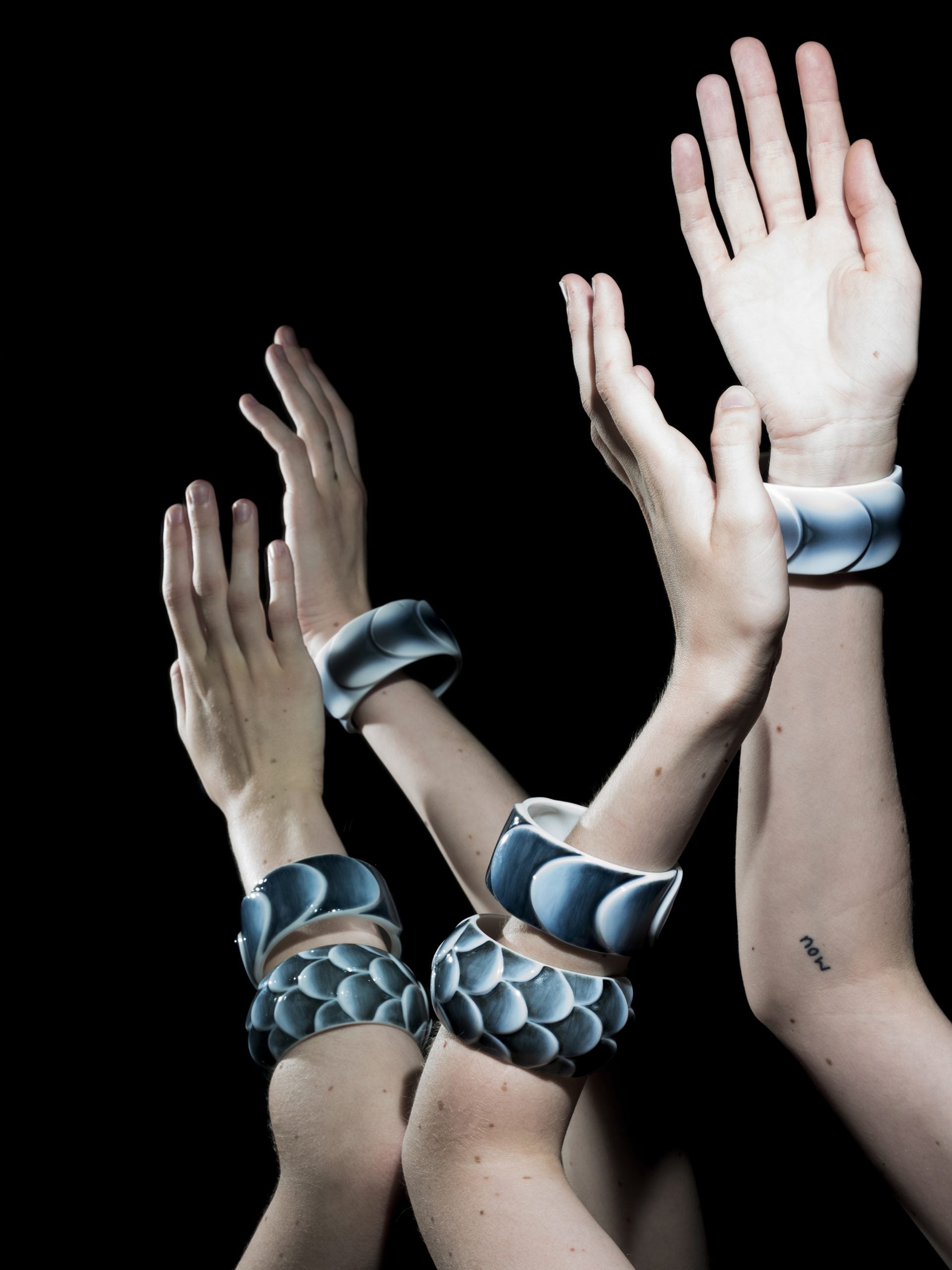 Grey Silver Drake Cuffs