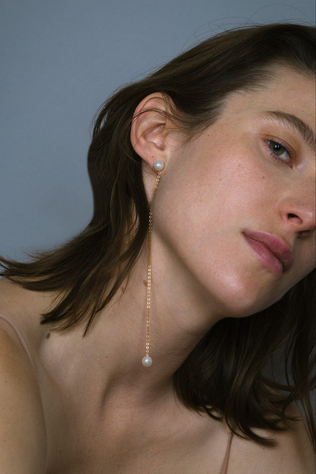 Long & Short PEARL BARBELLE Earring
