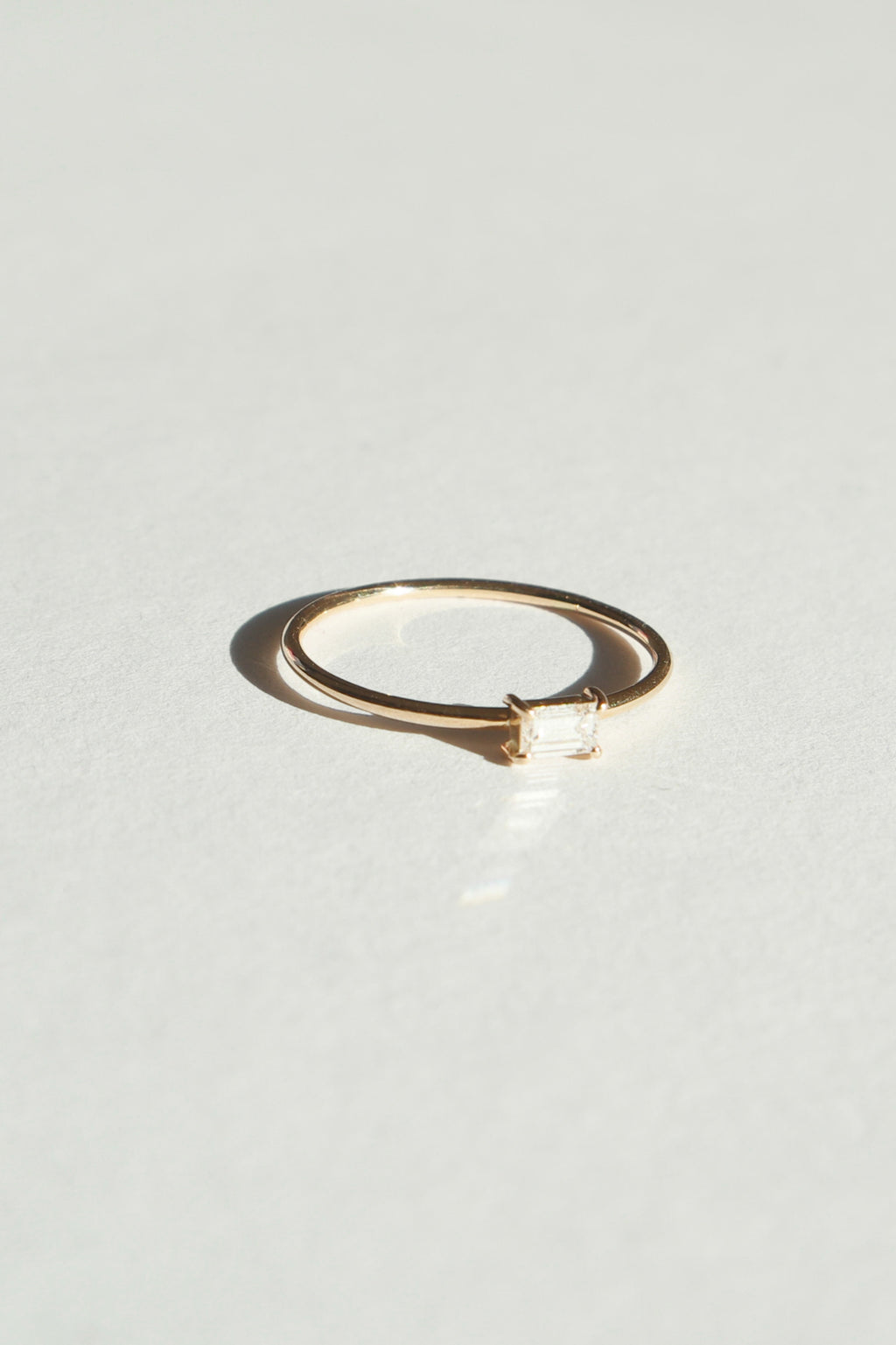 Baguette Diamond WIRE SOLITAIRE Ring