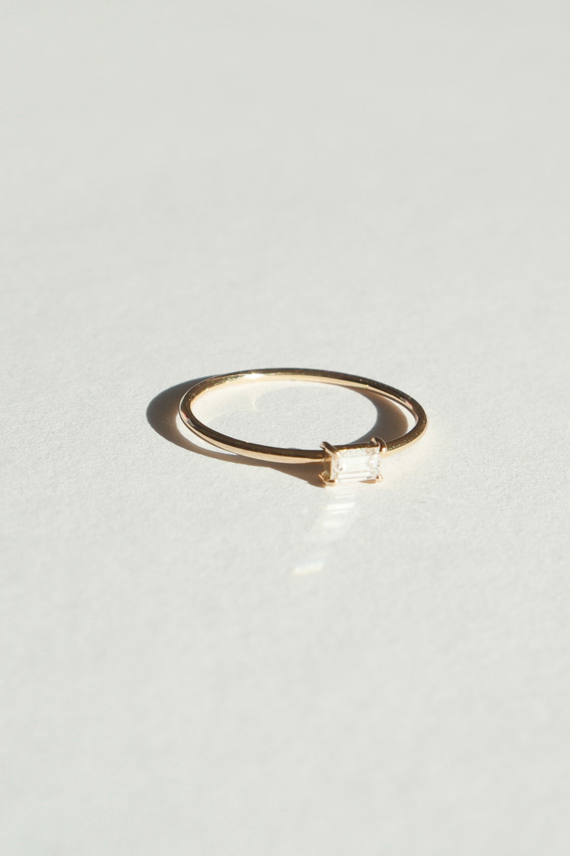Baguette Diamond WIRE SOLITAIRE Ring