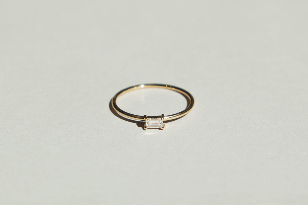 Baguette Diamond WIRE SOLITAIRE Ring