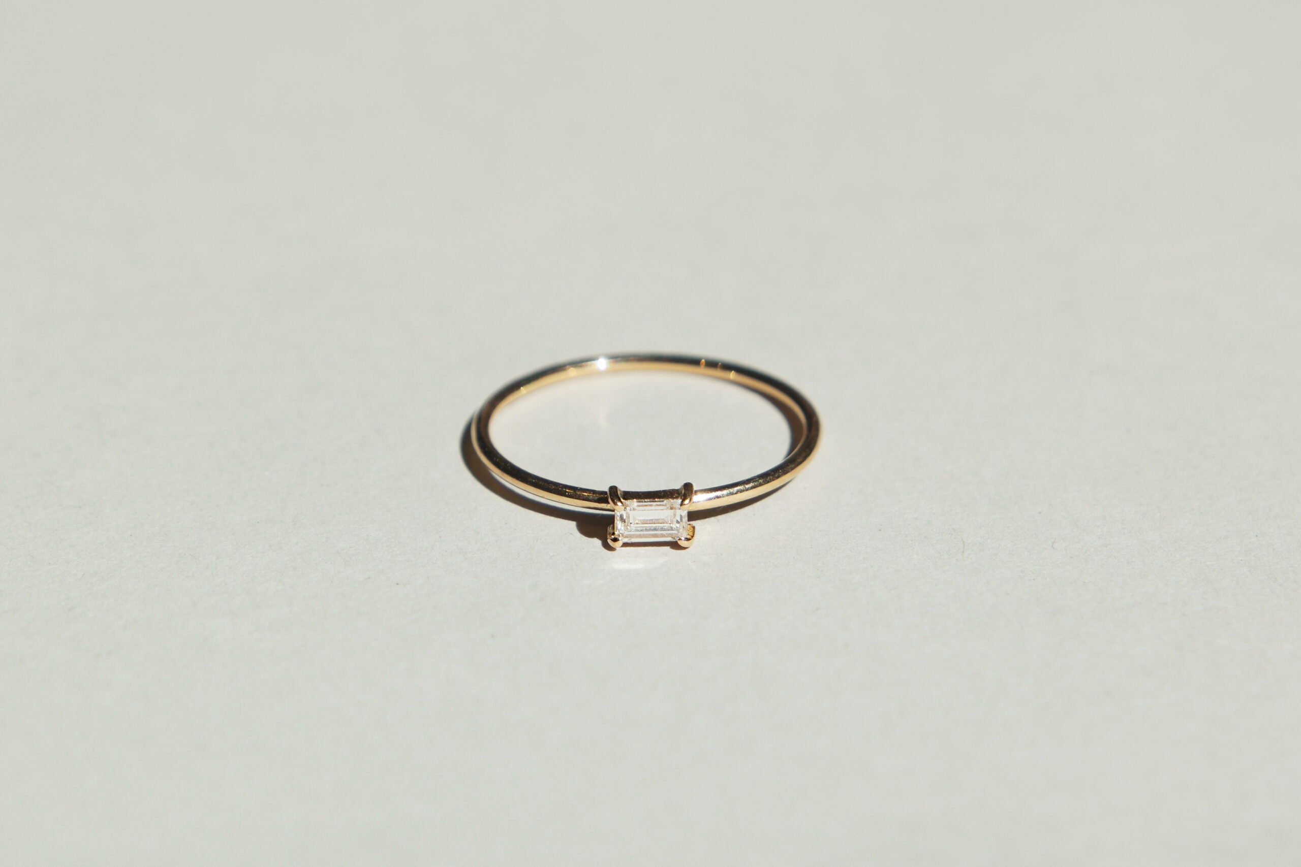 Baguette Diamond WIRE SOLITAIRE Ring