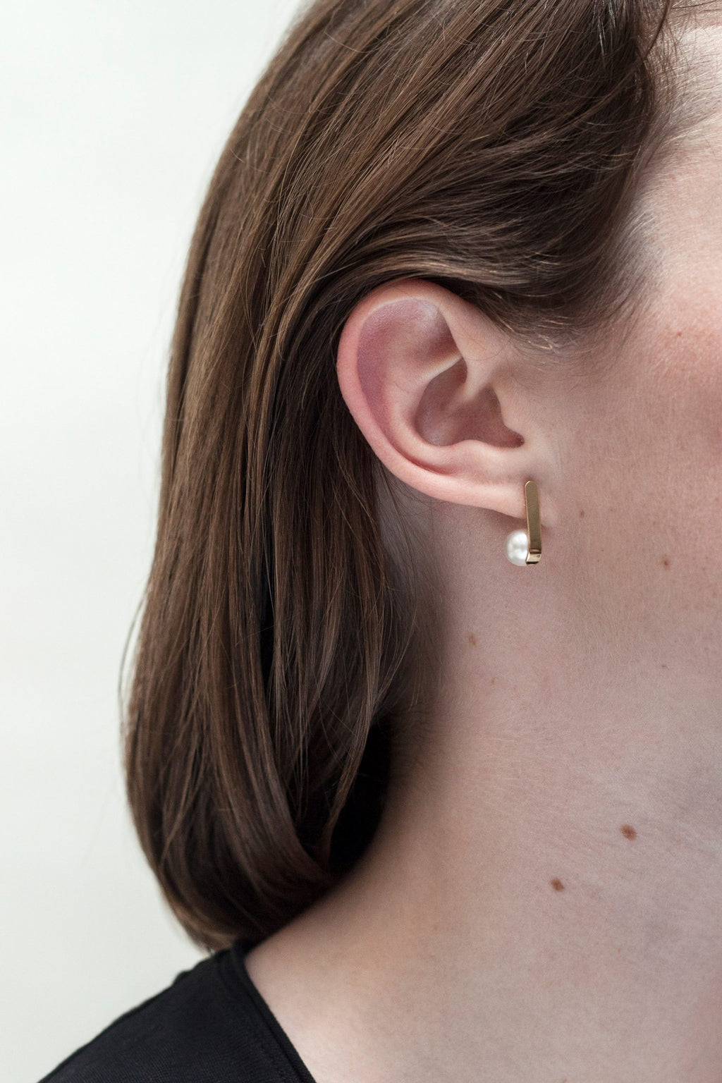 STRIPE PEARL Studs